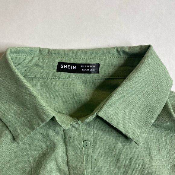 Green cropped button up - Picture 5 of 5